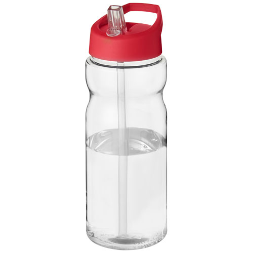 Bouteille de sport à couvercle 650ml personnalisée H2O Active® Base Translucide et Rouge